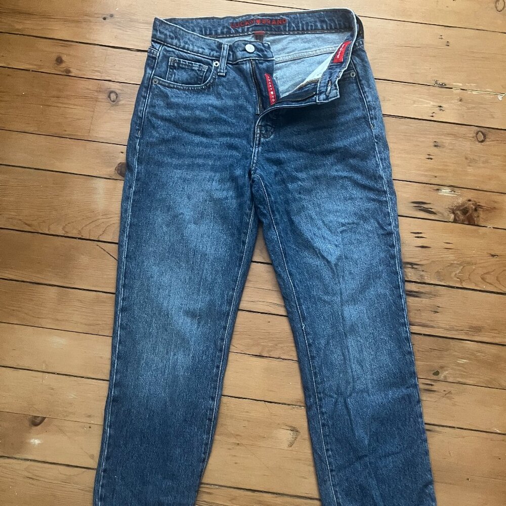 Lucky Brand Zoe High Rise Straight Jeans Women's 26 L Dark Wash Stretch EUC